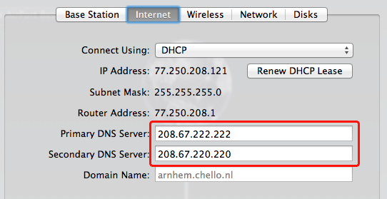 Airport DNS setup