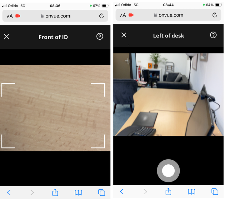 Two screenshots of a photo app